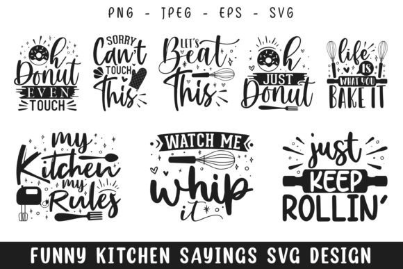 Funny Kitchen Sayings SVG Bundle Design Review
